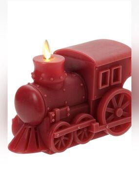 Luminara Christmas Holiday Train Flameless Flickering Candle 7.3x5.5" Cherry Red